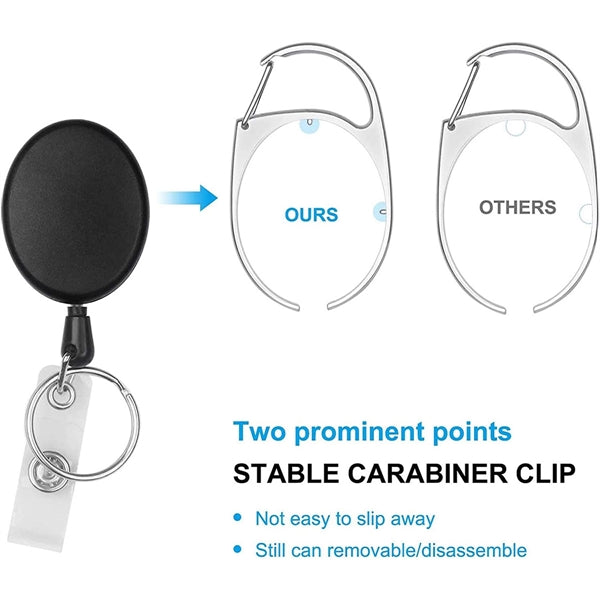 Carabiner Reel Clip Id Card Retractable Badge Holder