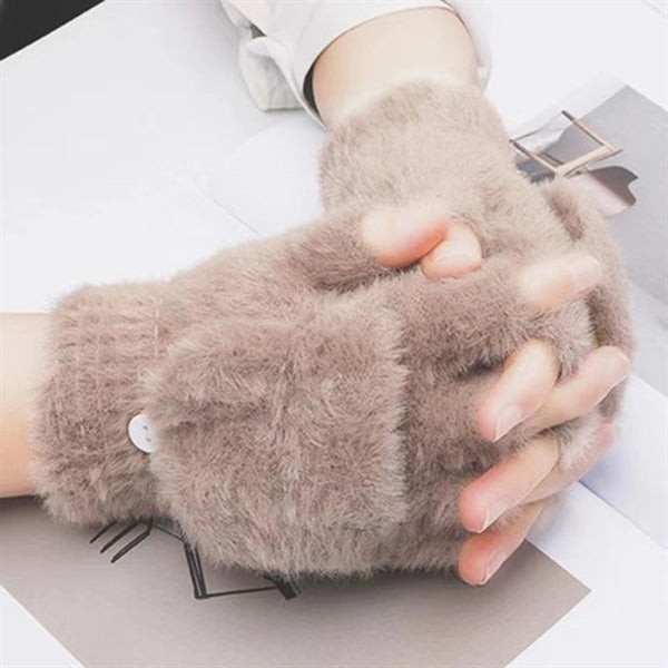 Female Fingerless Flip over Gloves