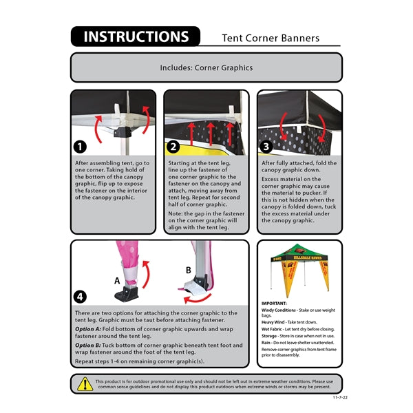 10' Premium Tent Corner Banner Set