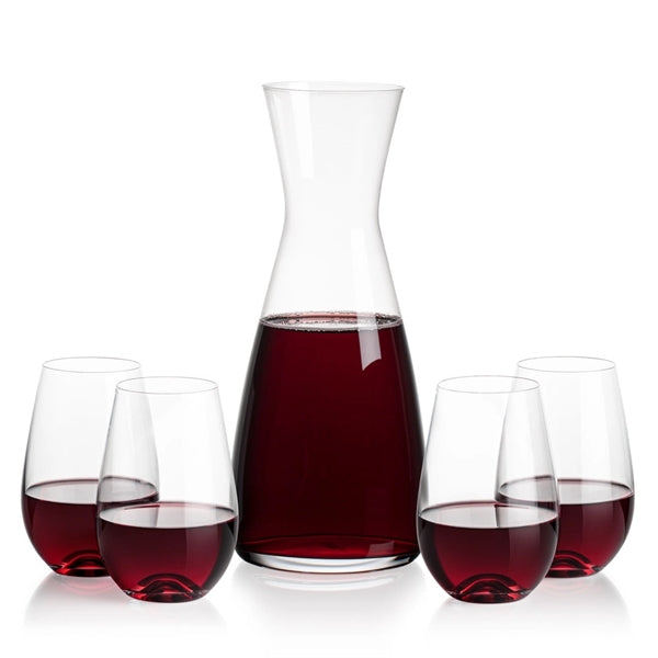 Portofino Carafe & Boston Stemless Wine