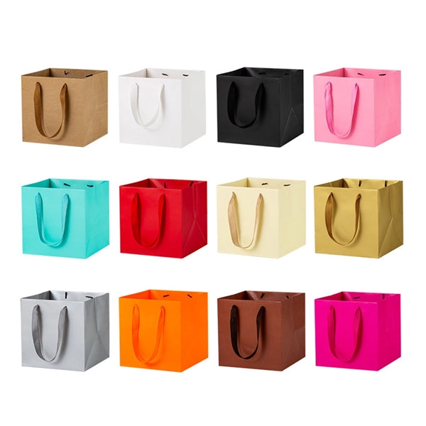 Custom Square Kraft Gift Bag Shopping Tote