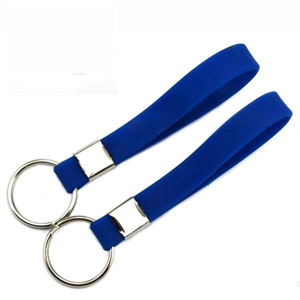 1/2" W Silicone Wristband Key Chain