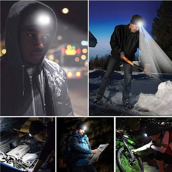 Led Headlamp Cap With Wireless Headphones