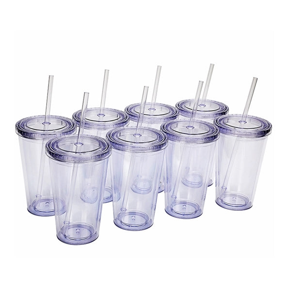 16Oz Classic Transparent Insulated Double Wall Tumbler Cup