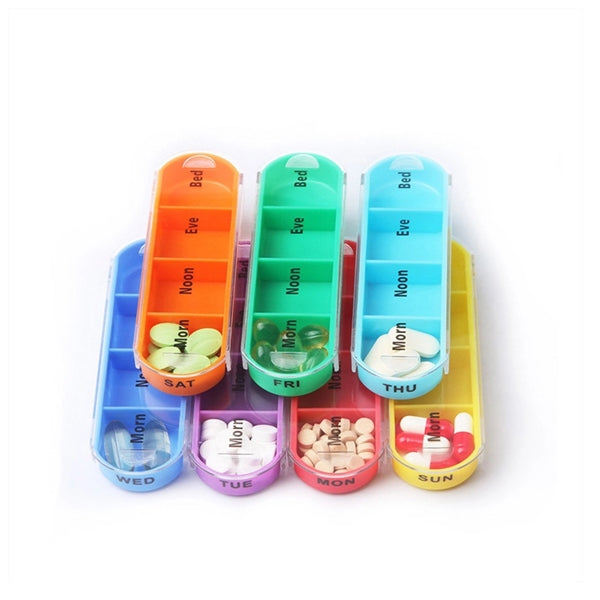 Transparent Colorful One-Week Pill Box