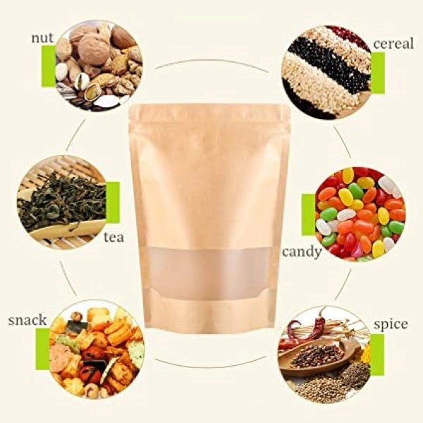 Kraft Paper Bags With Resealable Lock