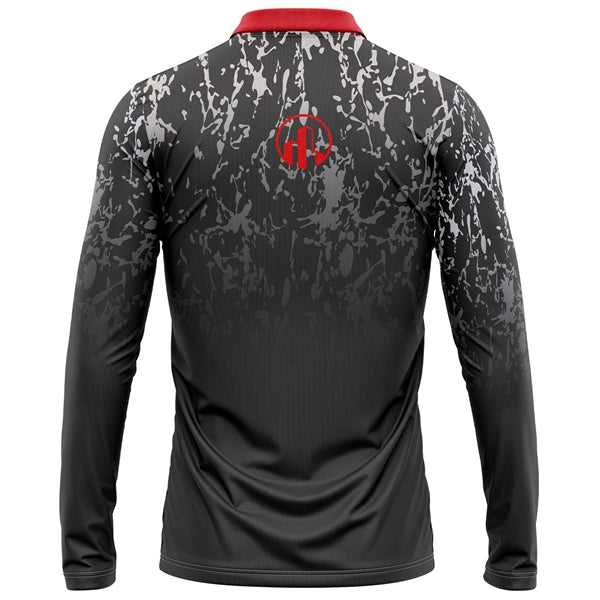 Unisex 180 GSM Interlock Sublimation Long Sleeve Polo Shirt