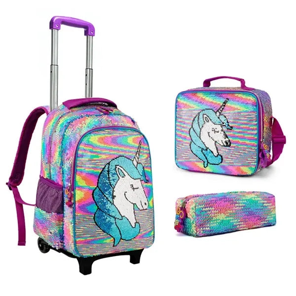 School Kids Rolling Backpack