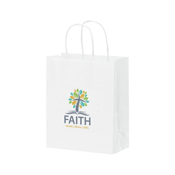 White Kraft Twisted Paper Handle Shopper - DIGITAL