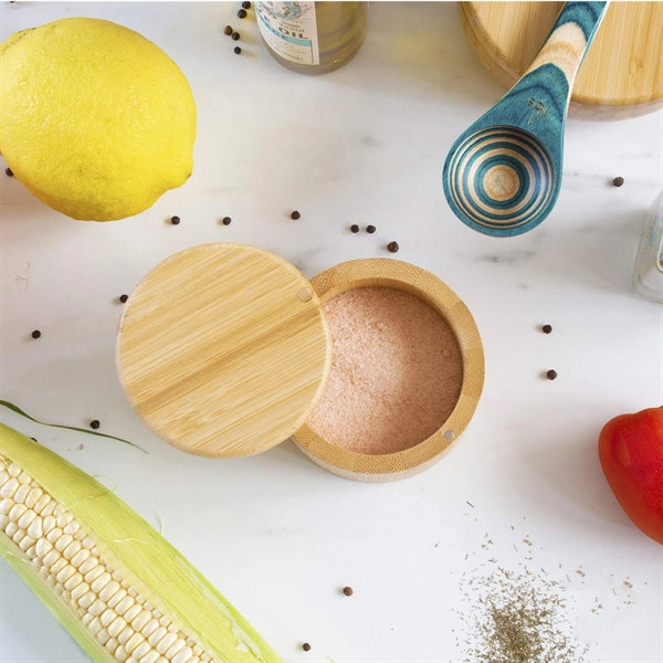 Bamboo Storage Box With Magnetic Swivel Lid