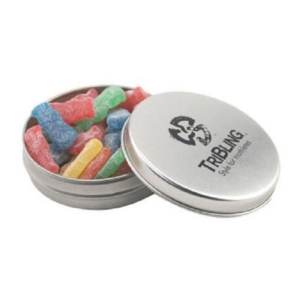 Round Tin with Sour Patch Kids