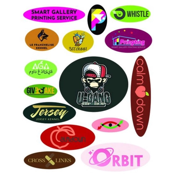 2" x 1" Oval Vinyl Full Color Stickers