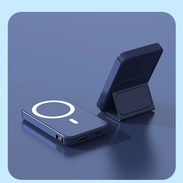 Magnetic Wireless Power Bank With Foldable Holder