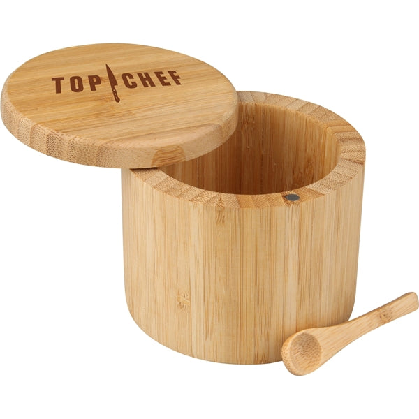 Bamboo Salt Box w/ Magnetic Swivel Lid