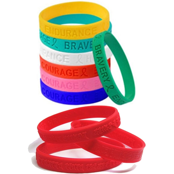 MOQ 100 Embossed/debossed silicone bracelet