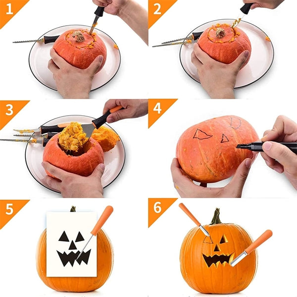 Pumpkin Carving Set with 12 LED Candles
