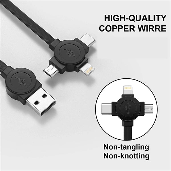3 in 1 Charging with Mini Type C Micro USB Lightning Port
