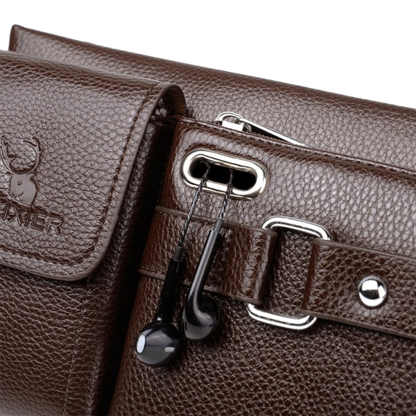 Genuine Leather And Slim With Adjustable Waistband Bag