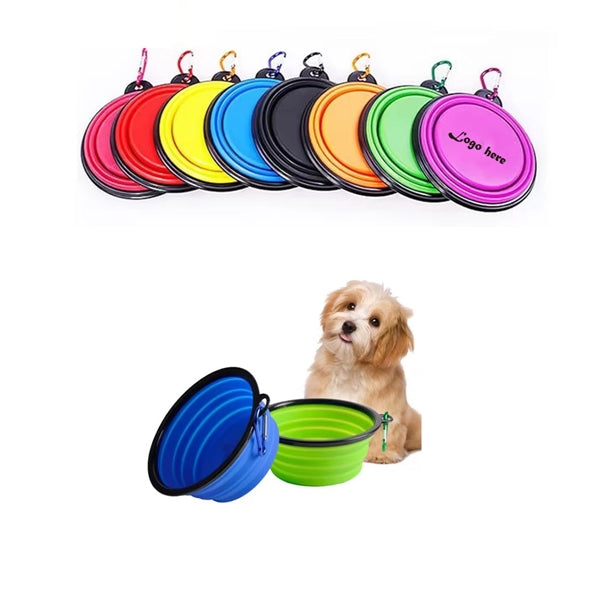Foldable Silicone Dog Bowl with Carabiner Clip