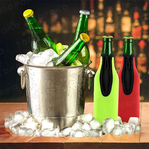 Neoprene Insulator Beer Bottle Sleeve Zip-up Jackets
