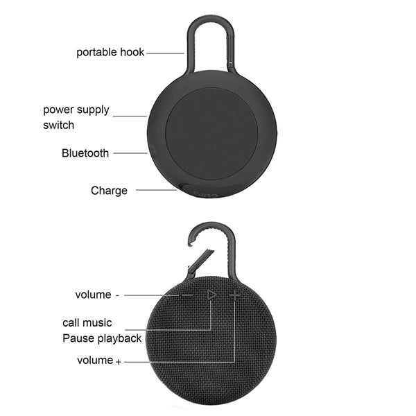 Outdoor Portable Mini Wireless Speaker With Carabiner