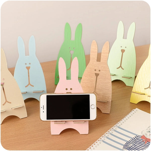 Wooden Bunny Phone Stand
