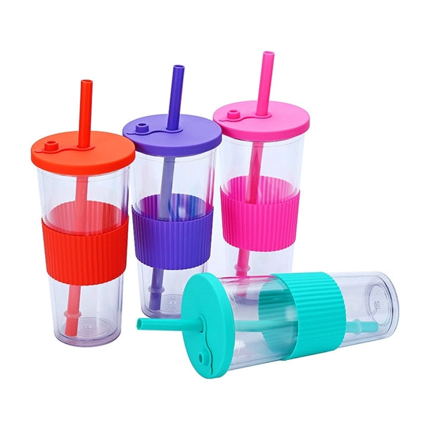 24oz Double Wall Tumbler Cup with Lid