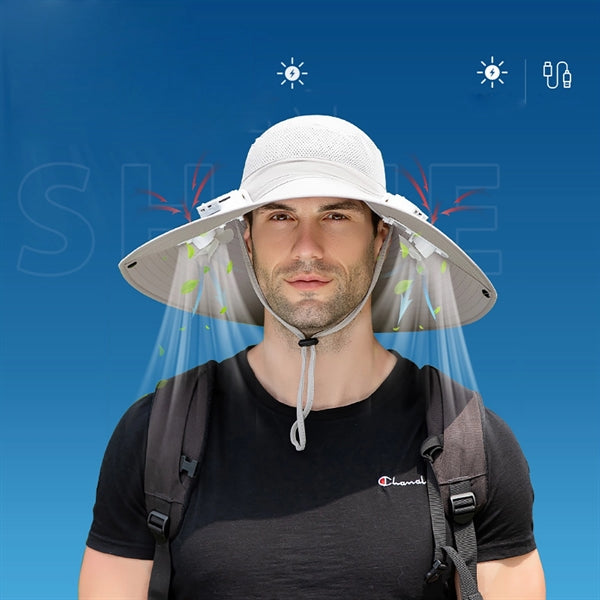 Sun Hat with 2 Solar Fans