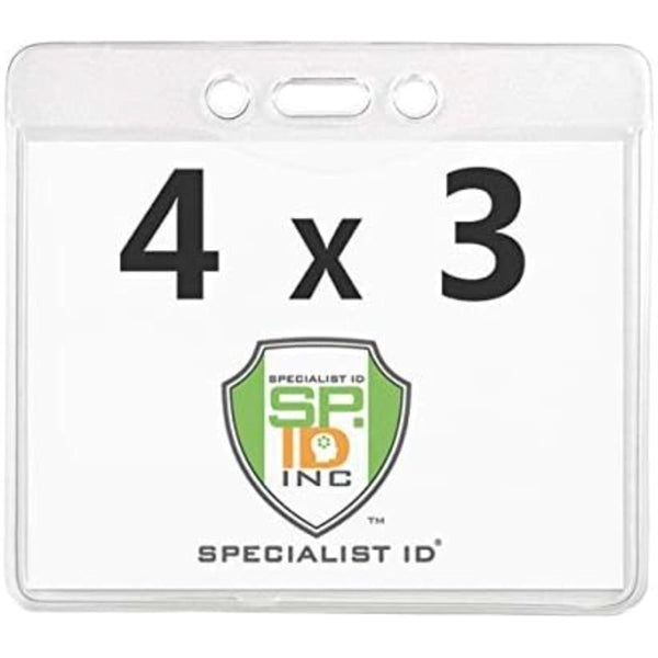 4"W X 3"H rPET Clear Vinyl Horizontal Badge Holder