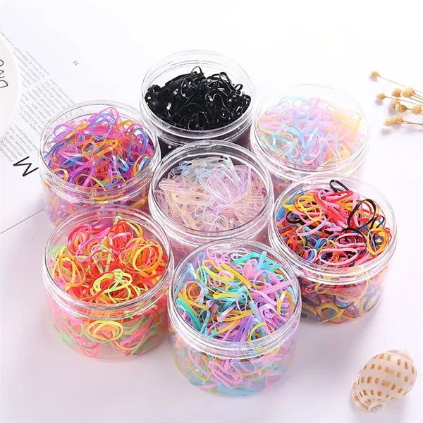 500pcs Disposable Mini Kids Hair Ties Rubber Bands Elastics