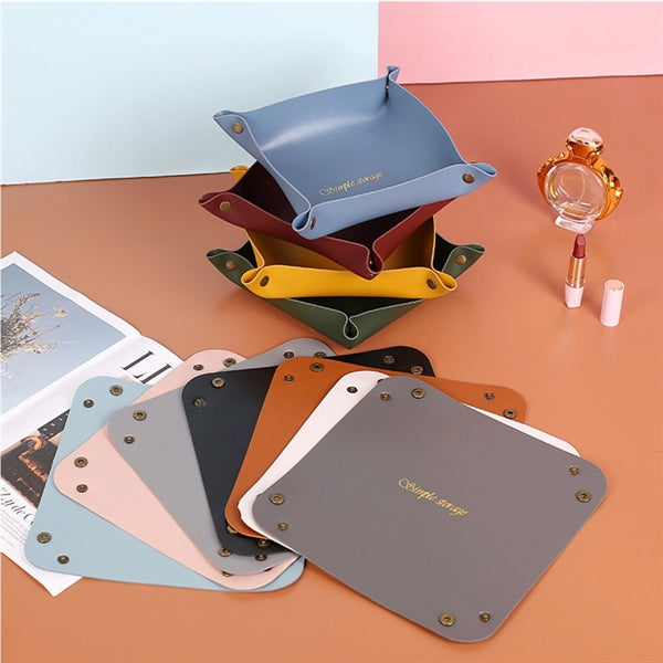 PU Leather Tray Organizer Storage