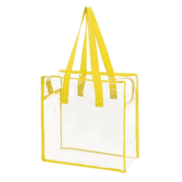 CLEAR VINYL STADIUM COMPLIANT ZIPPERED TOTE BAG