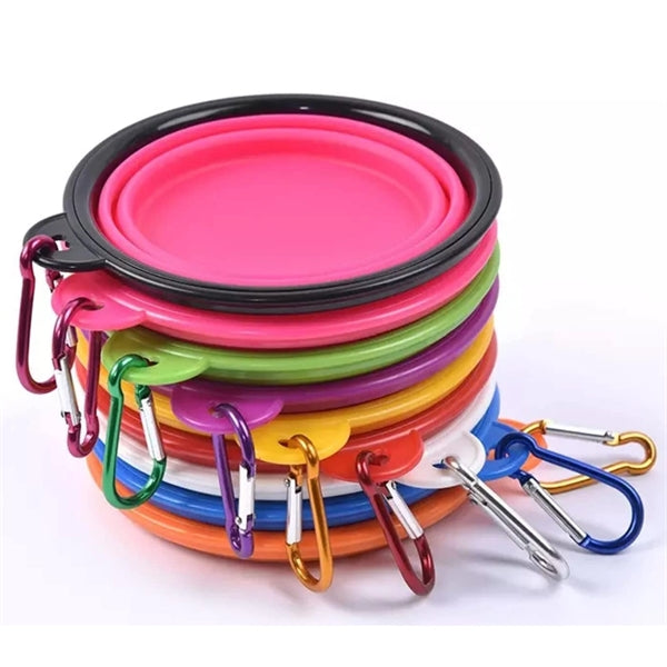 Custom Collapsible Dog Bowl with Carabiner