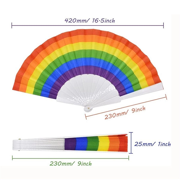 Pride Rainbow Plastic Folding Fan
