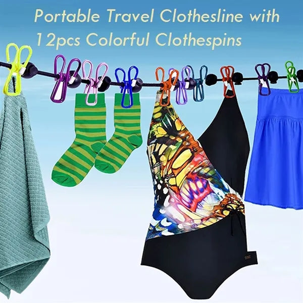 Clothesline With Colorful Clips