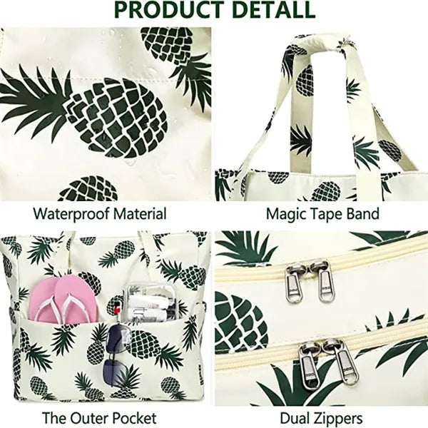 Zipper Beach Tote Bag