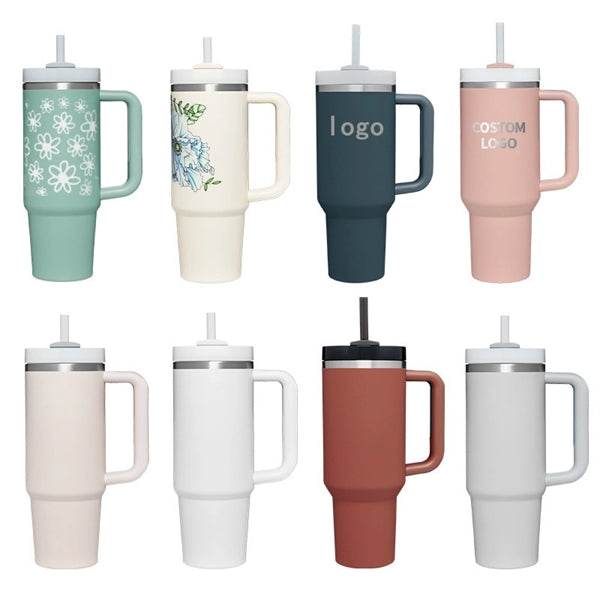 Classic 40oz Tumbler with Handle Lid and Straw