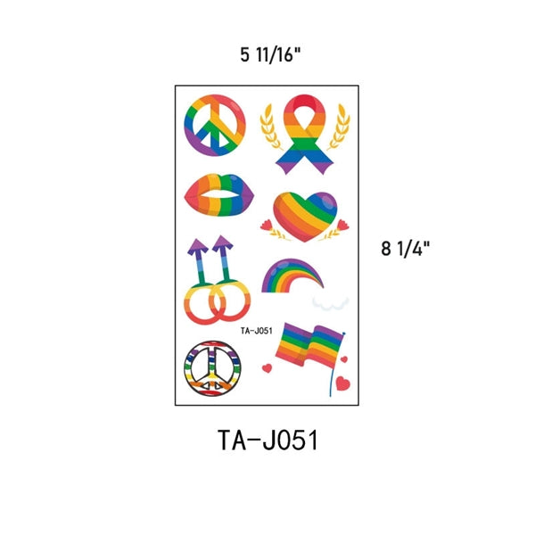LGBT Rainbow Gay Pride Temporary Tattoo Stickers