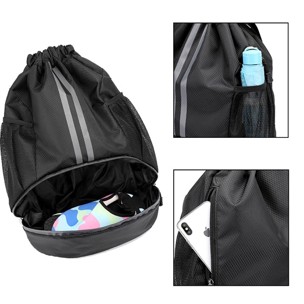 Drawstring Backpack With Mesh Pocket