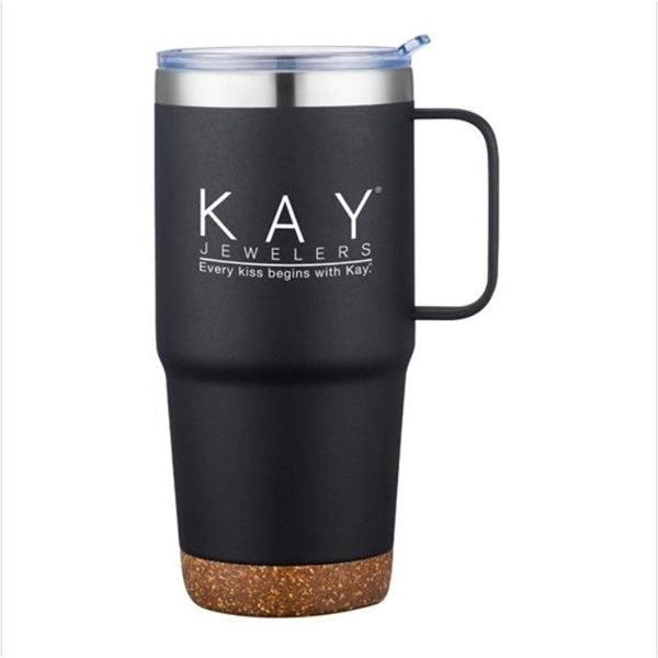 24 oz. Travel Mug with Cork Base and Handle