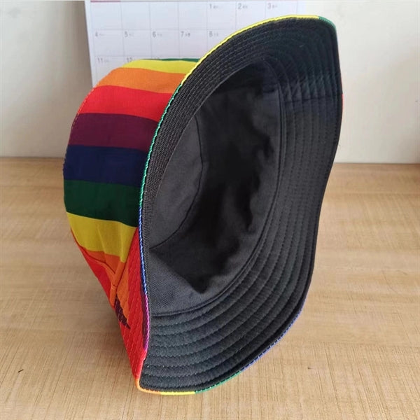 LGBT Rainbow Double-sided practicalFisherman's Hat Sun Caps