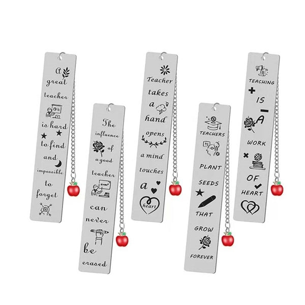 Titanium Steel Engraved Inspirational Bookmarks