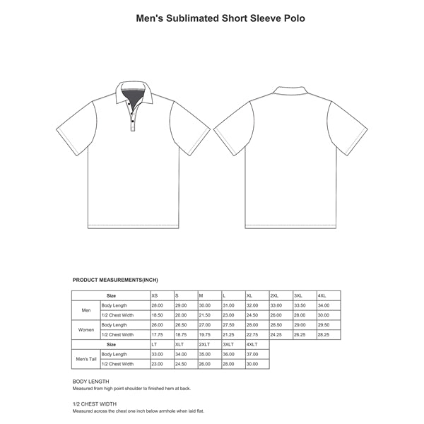 Men's Full Color Sublimation Performance Polo Shirt