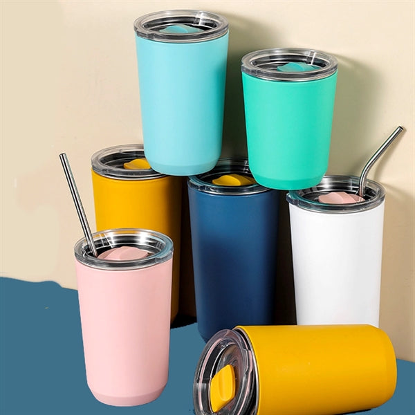 16Oz Stainless Steel Straw Cup