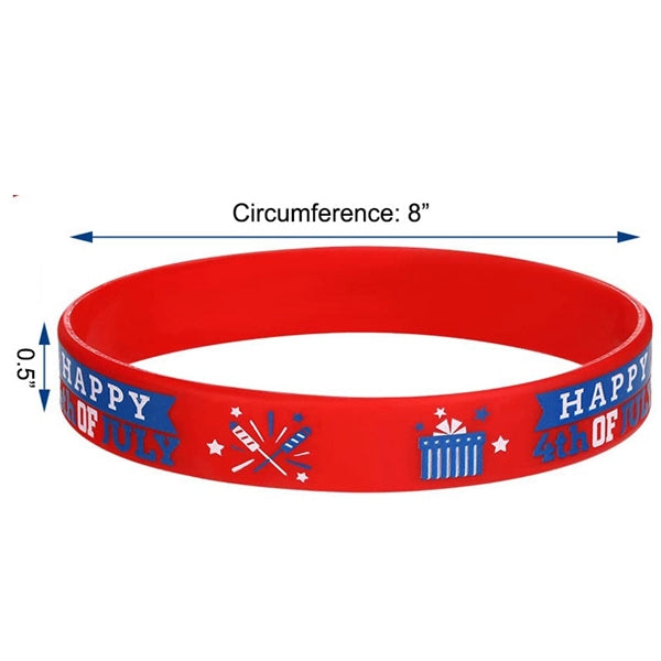 4th of July American Flag Silicone Bracelet