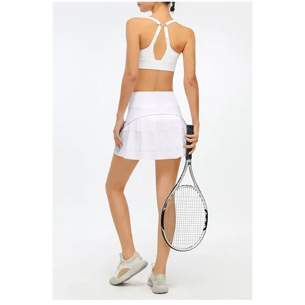 Pleated High Waist Tennis Skirt With Pocket