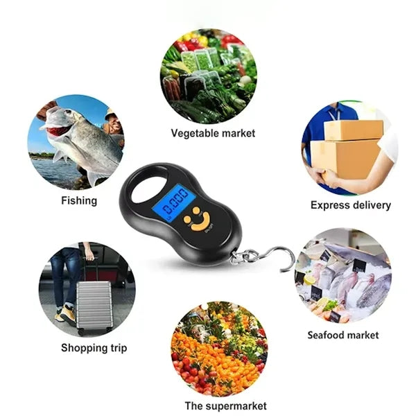 Portable Backlit Luggage Hanging Hook Scale