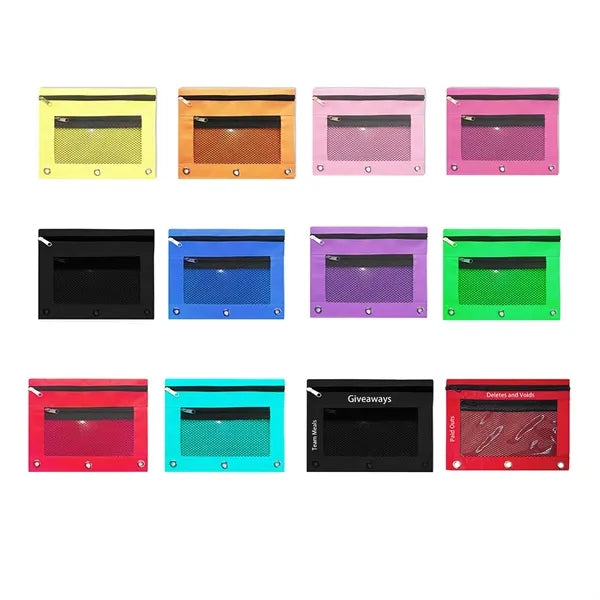 Binder Pencil Pouch with Zipper Pulls