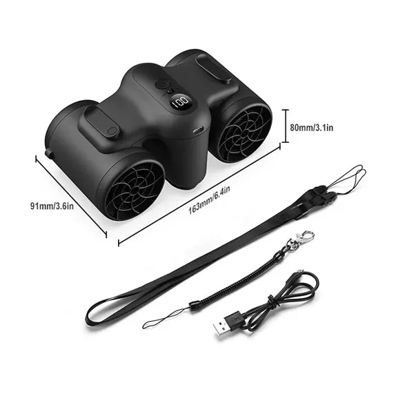 Waist Hanging Hands-Free Fan with 10000mAh Battery