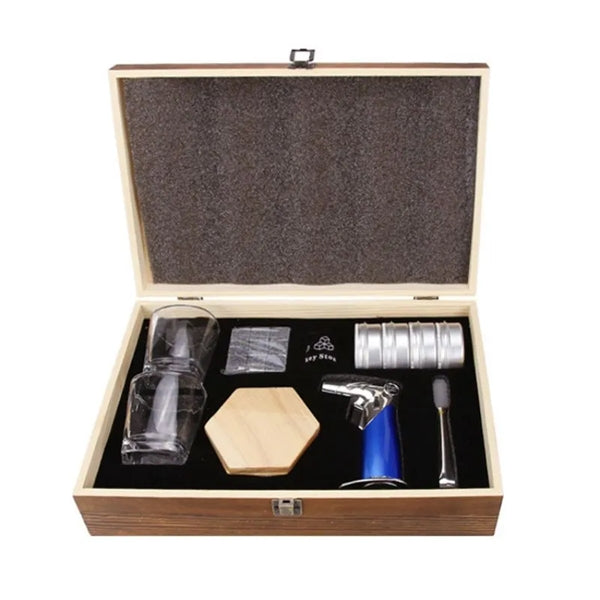 Cocktail Smoker Set with Whisky Glasses Ice Stones